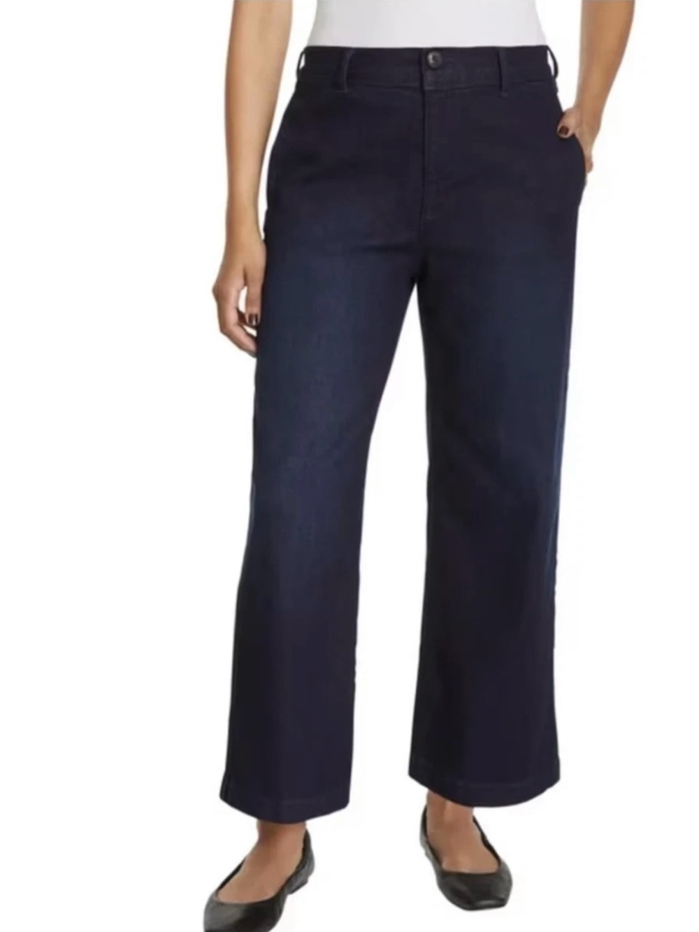 Ella Moss Dark Blue Wide Crop Jeans